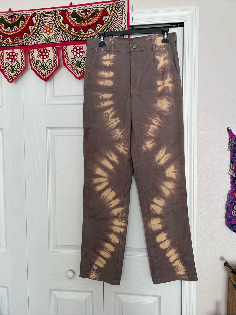 Brown Tie-Dye Pants